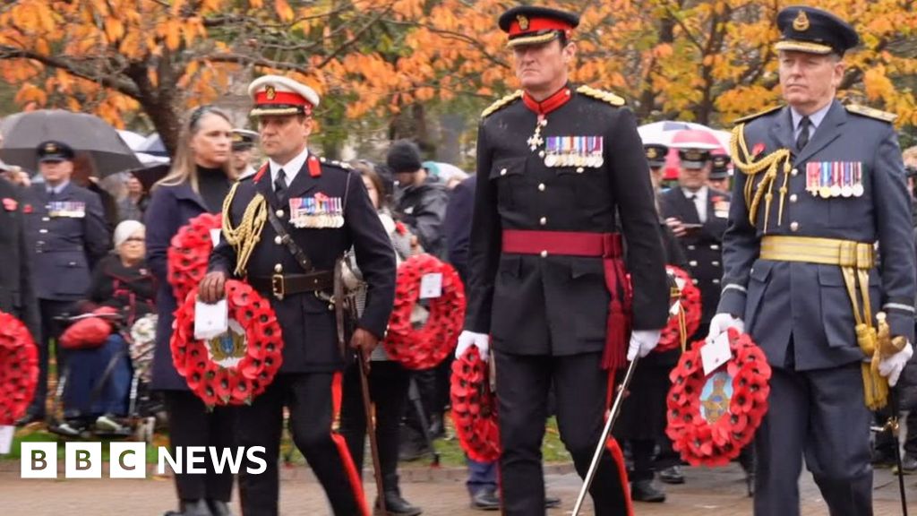 Wales falls silent on Remembrance Sunday BBC News