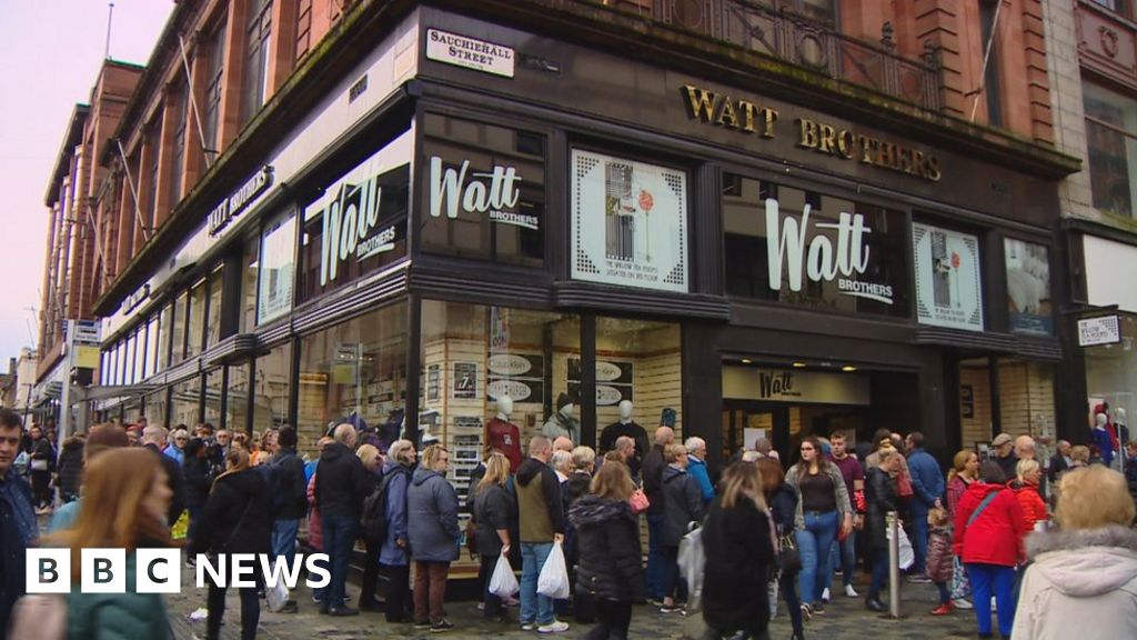 Queues outside Watt Brothers amid bargain rumours BBC News