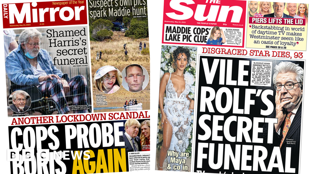 Newspaper headlines: 'Cops probe Boris again' and 'secret Rolf funeral'