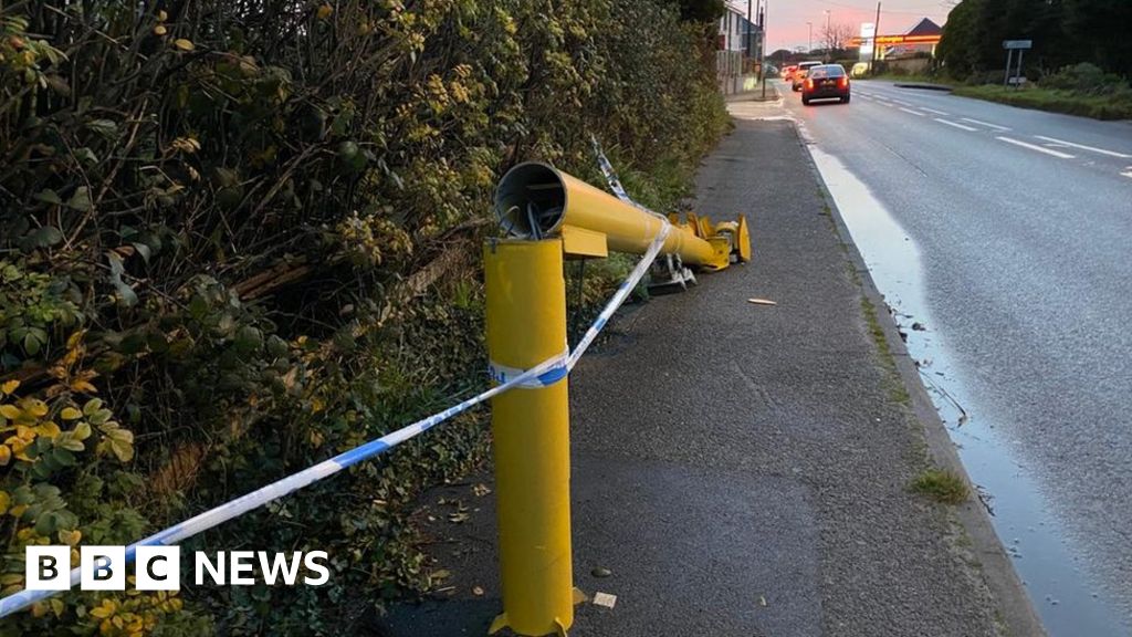 Vandals chop down another speed camera in Cornwall 