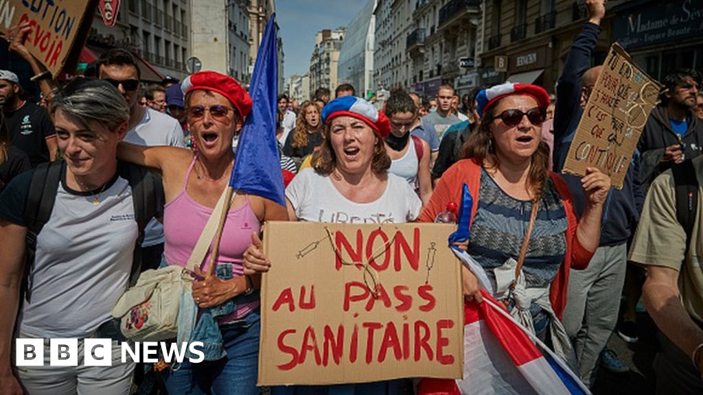 Two vaccination centres have been ransacked in France, as people protested against the introduction of tougher coronavirus rules. The most controversi