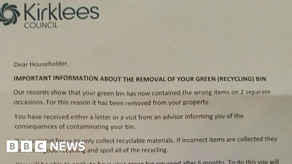 Kirklees Council seizes green bins in nonrecyclables purge BBC News