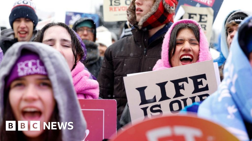 Thousands gather in Washington for annual March for Life rally despite snow and freezing temperatures