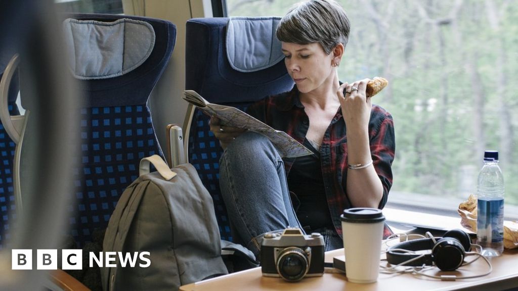 Woman train passenger