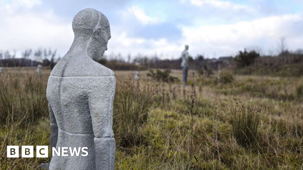 Wrexham: 'Creepy' sculptures appear near former Brymbo Steelworks