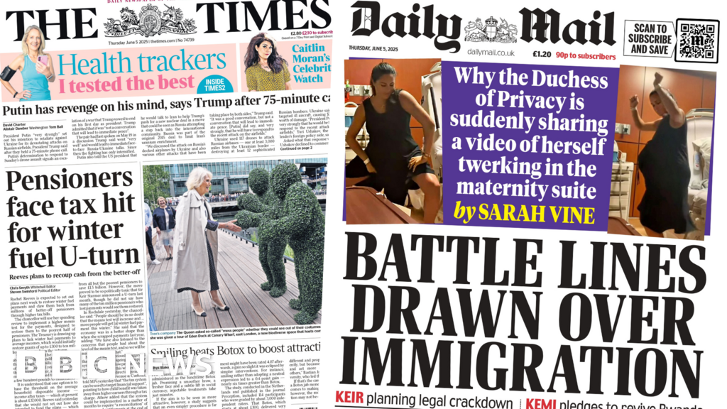 Newspaper Headlines Winter Fuel u turn And Immigration battle Lines Newspaper Headlines Winter Fuel u turn And Immigration battle Lines