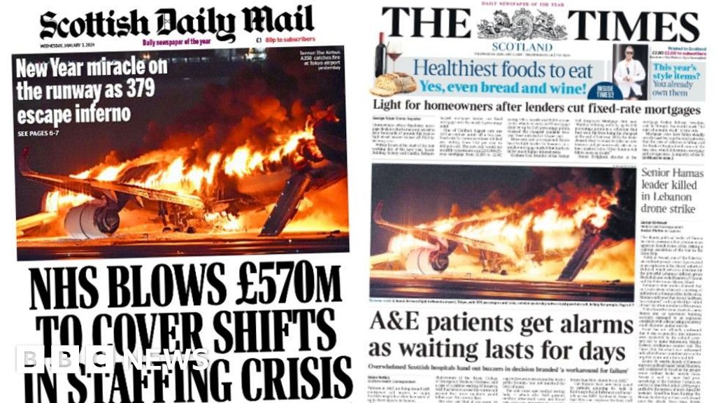 Scotland's papers: 'Eye-watering' NHS agency costs and runway inferno