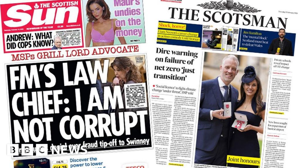 Scotland's papers: Lord advocate accused and net zero threatened
