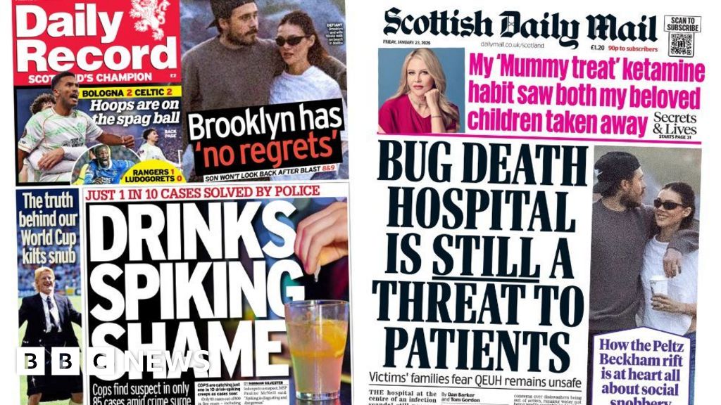 Scotland's papers: Infection hospital fears and drink spiking surge
