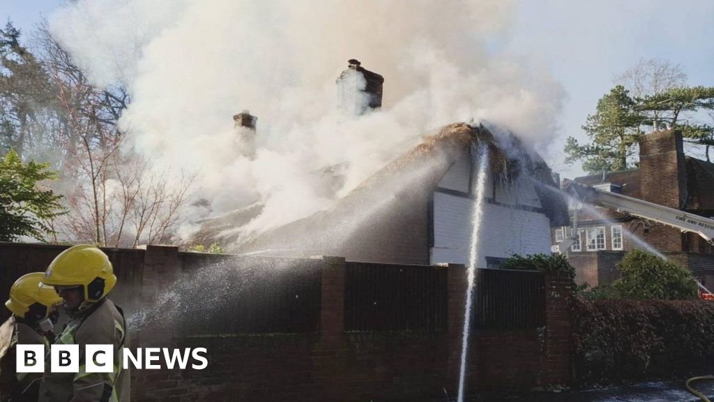 Blaze gutts historic Basingstoke cottage; 60 firefighters battle through night