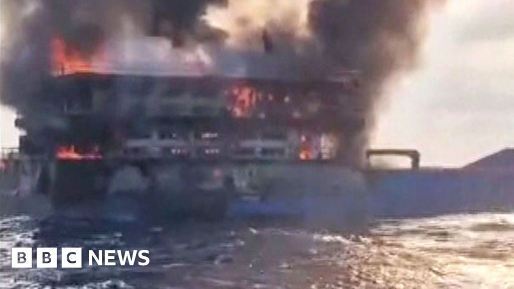 Watch: Passengers scramble to escape burning Thai ferry