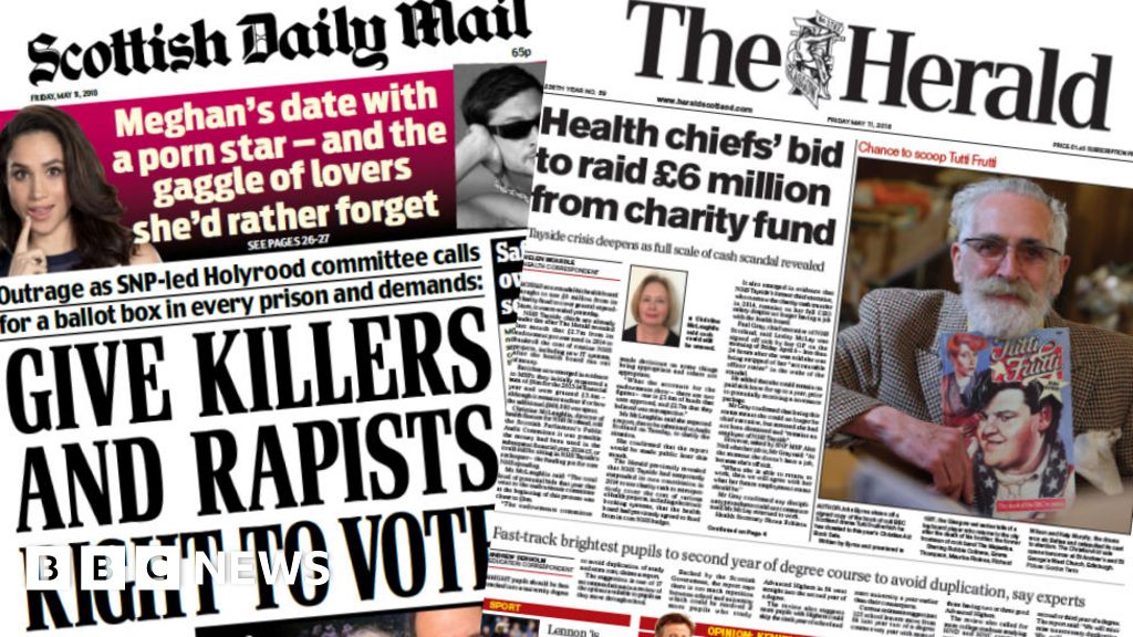 The papers: NHS Tayside charity crisis deepens and call for prisoner vote