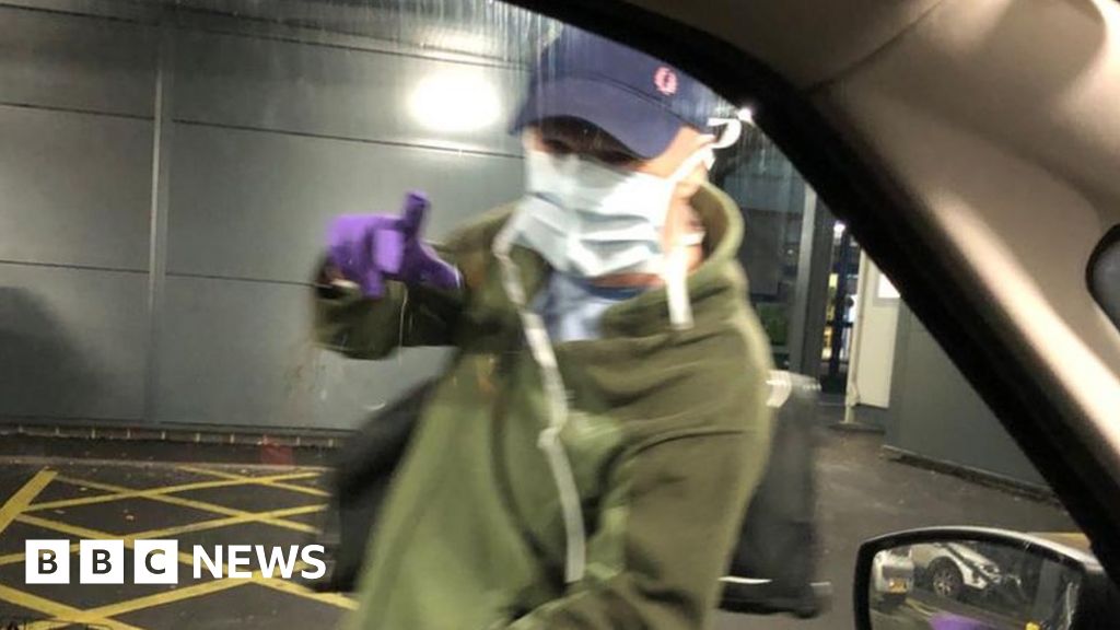 Ray Connolly getting picked up outside Northampton Hospital