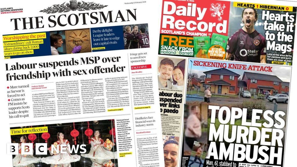 Scotland's papers: Labour MSP suspended and murder ambush