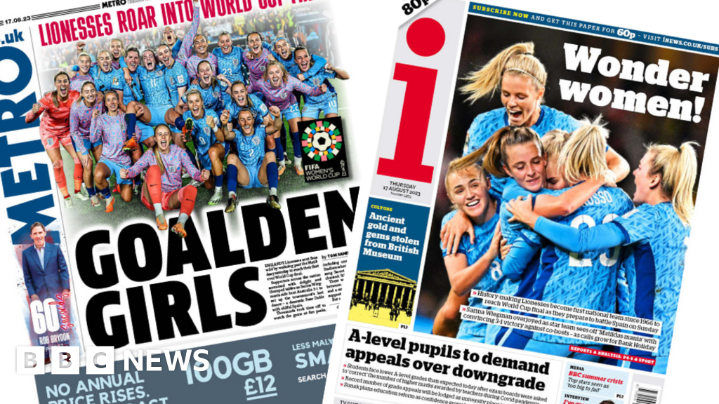 Newspaper headlines: ‘Lionesses make history’ and ‘heist at the museum’
