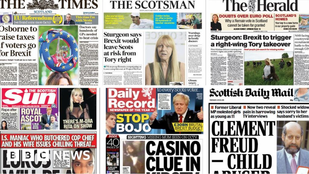 Scottish papers: 'Project McFear' and missing Kirsty hunt - BBC News