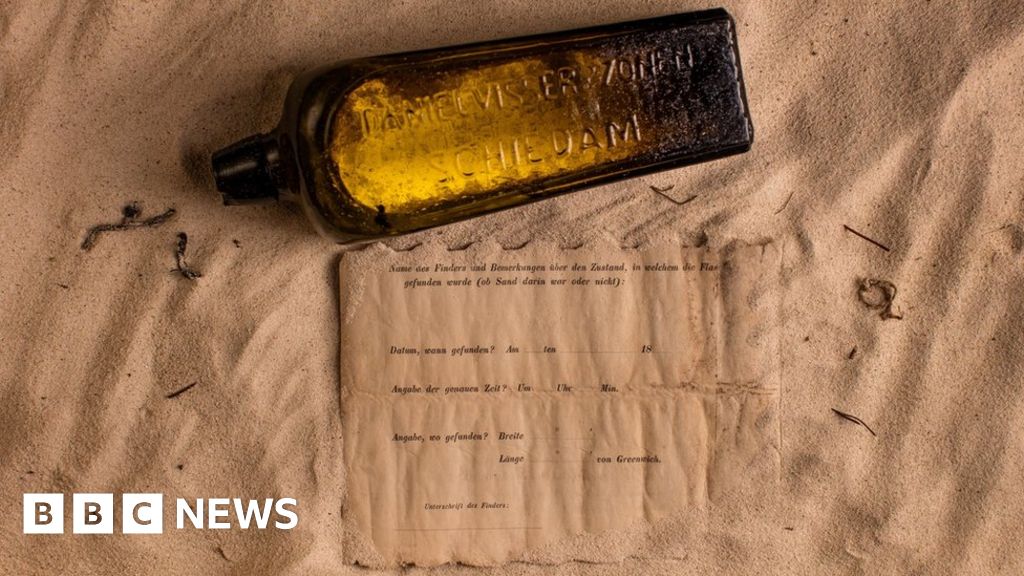 Oldest message in a bottle found on beach