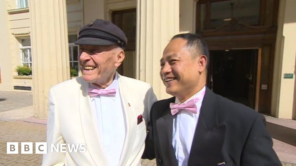 oldest-gay-george-montague-marries-ahead-of-brighton-pride-bbc-news