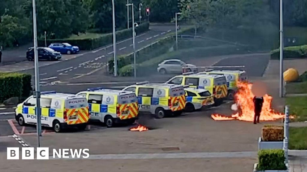 Ex-soldier caught on CCTV in police station petrol bomb attack