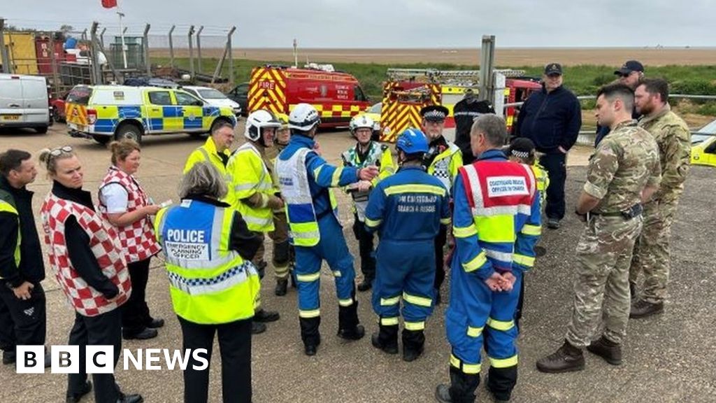 RAF Coningsby: Helicopter crash simulated for training exercise