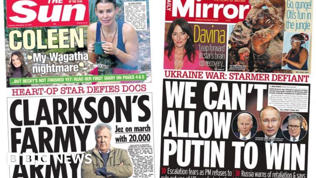 Newspaper headlines: PM ‘defiant’ on Ukraine and ‘Clarkson’s farmy military’