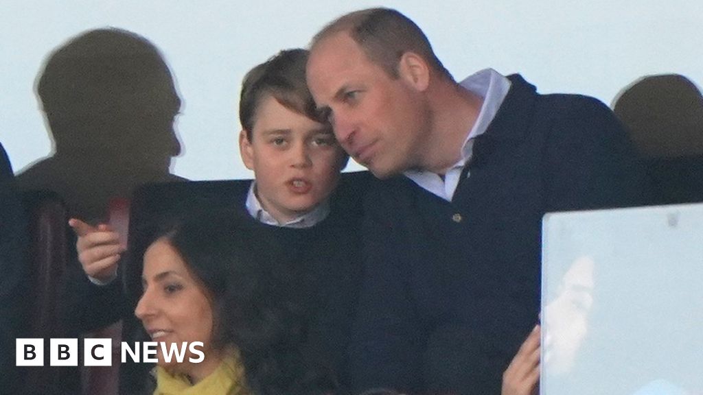 Prince George joins William to cheer on Aston Villa during win - BBC News