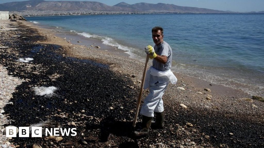 Greek oil spill threatens popular Athens beaches BBC News