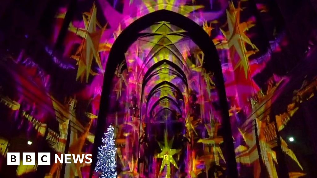 Liverpool Cathedral's light show tells story of Nativity BBC News