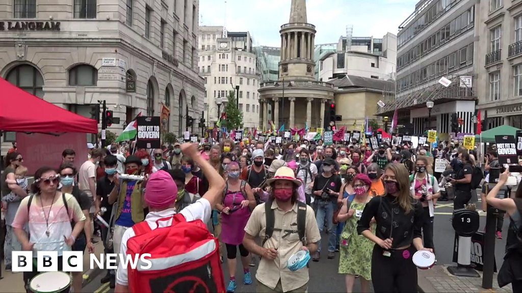 London Protests Demonstrations Move Through The City BBC News