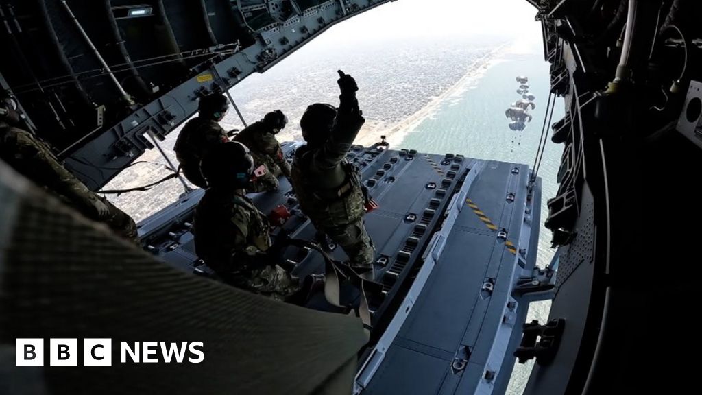 The British Royal Air Force participates in the largest airdrop of aid to Gaza