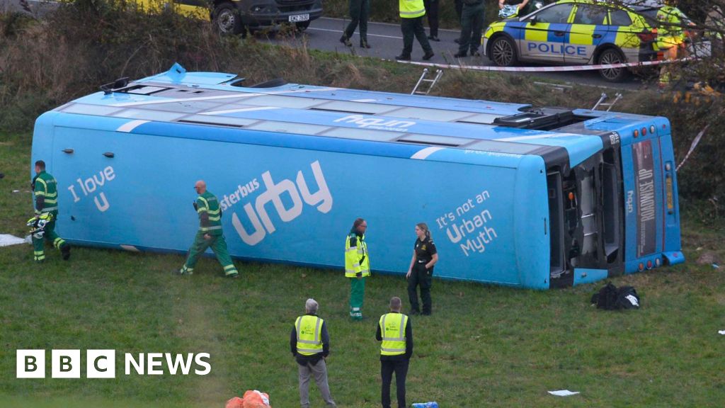 Pupils 'crying and shouting for help' after bus crash