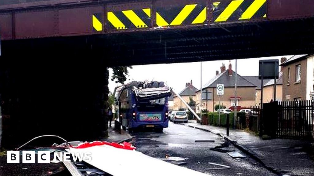 bus with roof ripped off