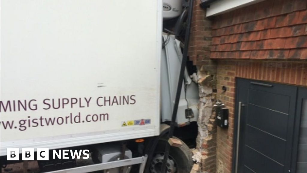 Lorry Crashes Into Ansty House After Collision Bbc News