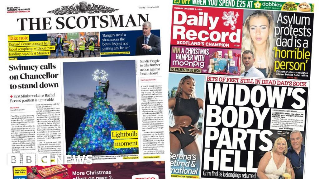 Scotland's papers: Chancellor urged to stand down and feet in bag horror