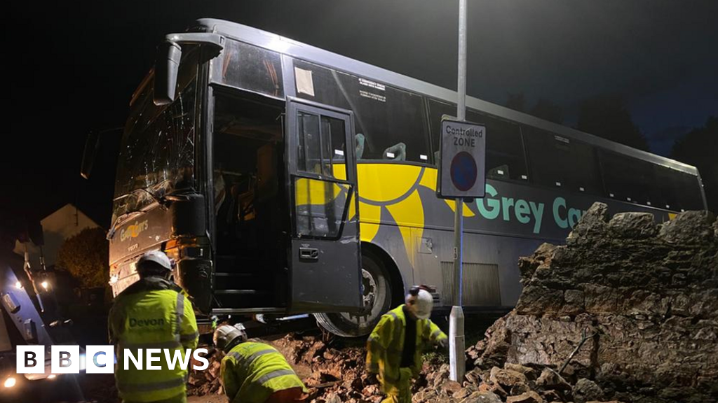 Newton Abbot School Bus Crashes Into Wall Bbc News