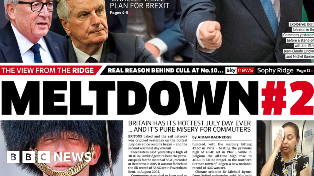 Newspaper headlines uk in meltdown as country hits boiling point 