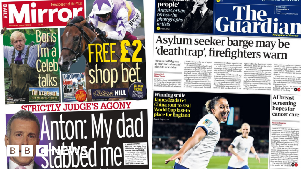 Newspaper headlines: England thrash China and asylum barge 'death trap'