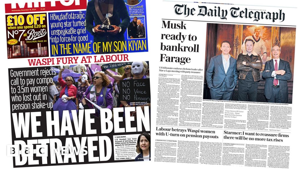 The Papers:  'We have been betrayed' and 'Musk ready to bankroll Farage'