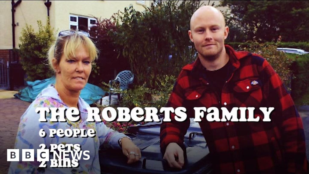 Roberts family struggles with Conwy fourweekly bin collection BBC News