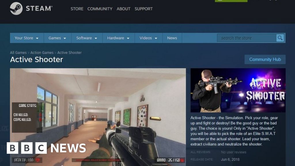 School Shooting Game Active Shooter Pulled By Steam BBC News