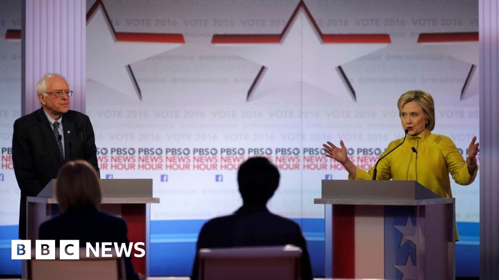 Hillary Clinton And Bernie Sanders Clash Over Obama In Debate Bbc News