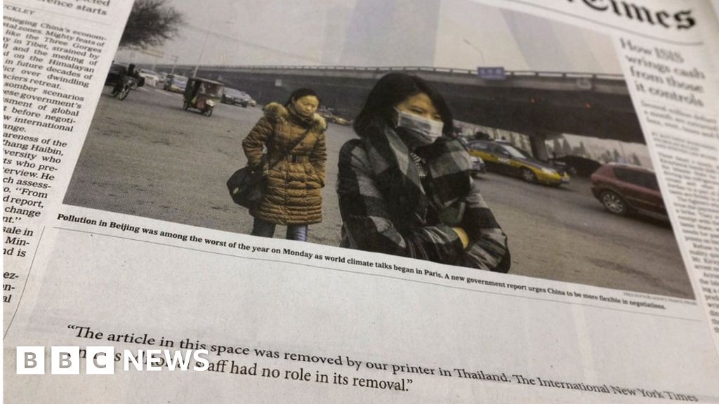 Thailand Printers Refuse To Print New York Times Cover Story Bbc News 