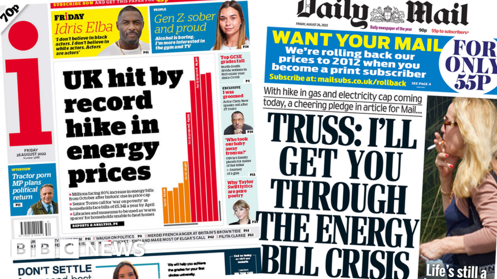 Newspaper headlines Energy bill 'crisis' as record price hike looms