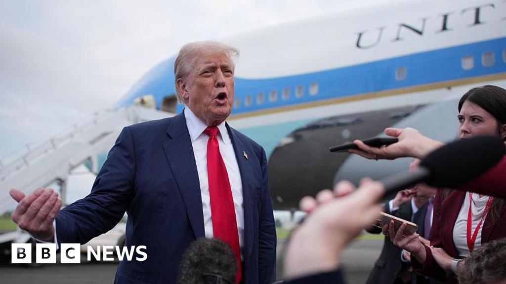 President Donald Trump arrives in Scotland