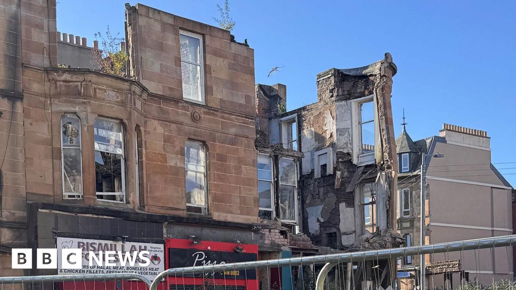 Fire-Damaged Tenement Collapses, Homes Evacuated Glasgow Pollokshields