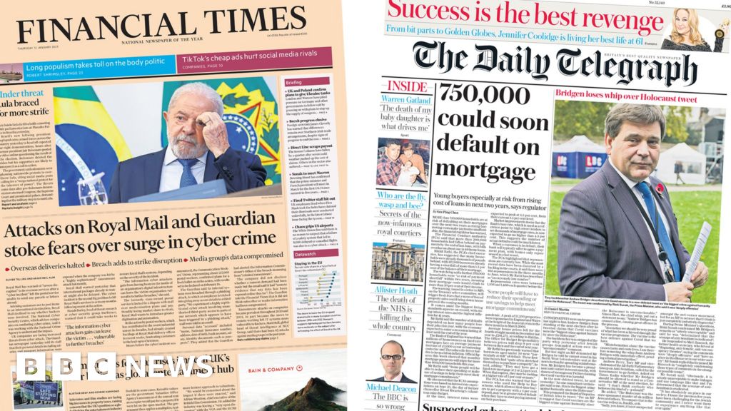 Newspaper headlines: Royal Mail ‘cyberattack’ and mortgage default warning