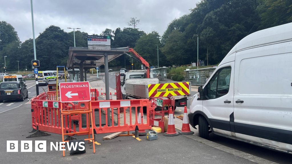 Work is underway to upgrade Derriford Hospital bus stops