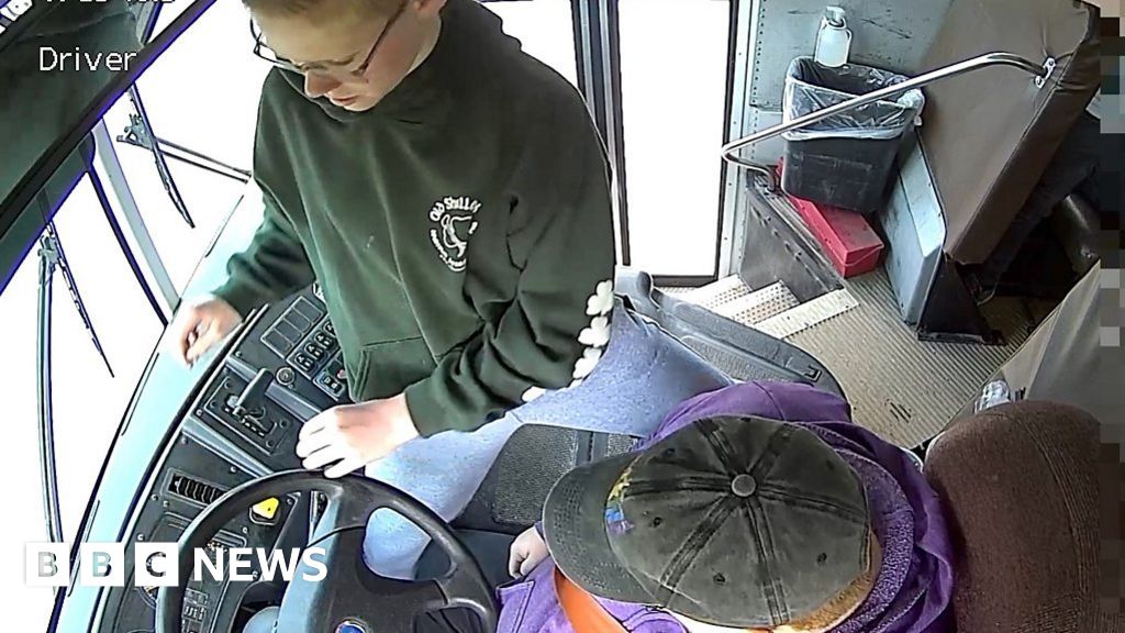 Schoolboy, 13, stops bus after driver passes out