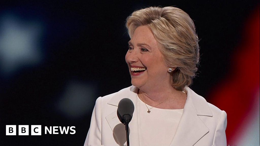 Us Election Moment Hillary Clinton Accepted Nomination Bbc News