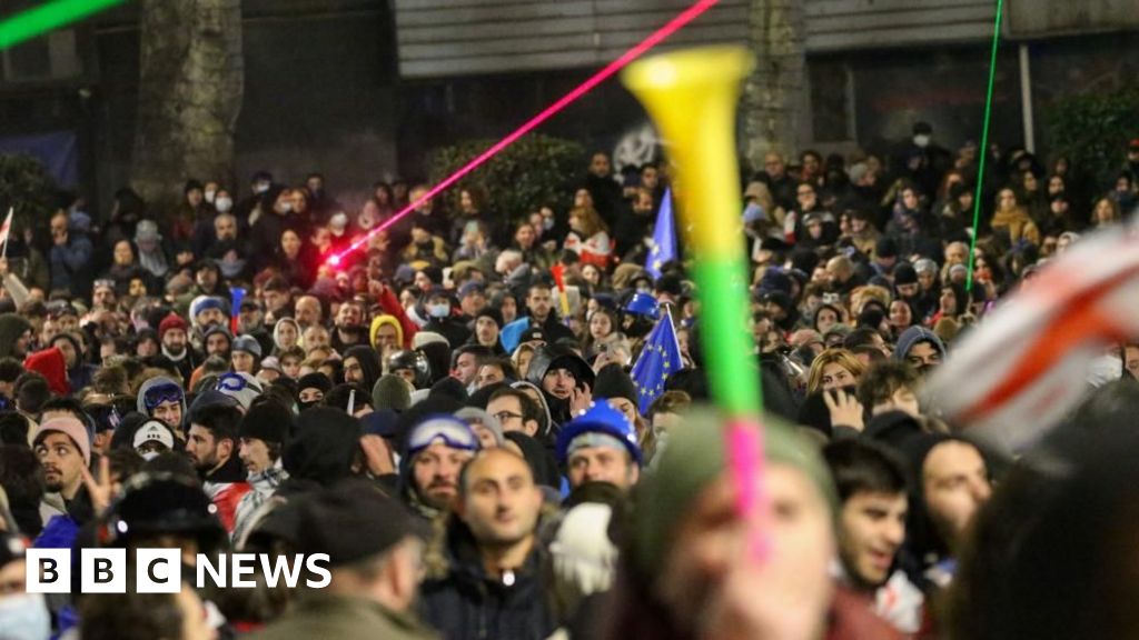 Georgia protests continue for third night after EU talks halted